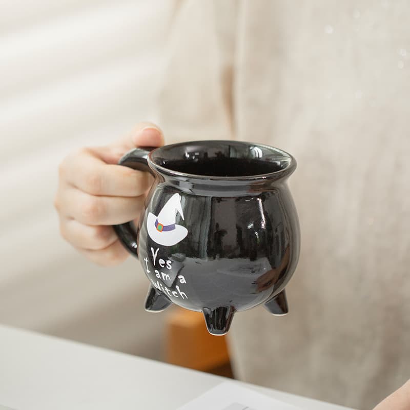 Creative New Flower Face Witch Halloween Ceramic Mug Coffee Ceramic Mug Halloween Ghost Festival Witch Mug