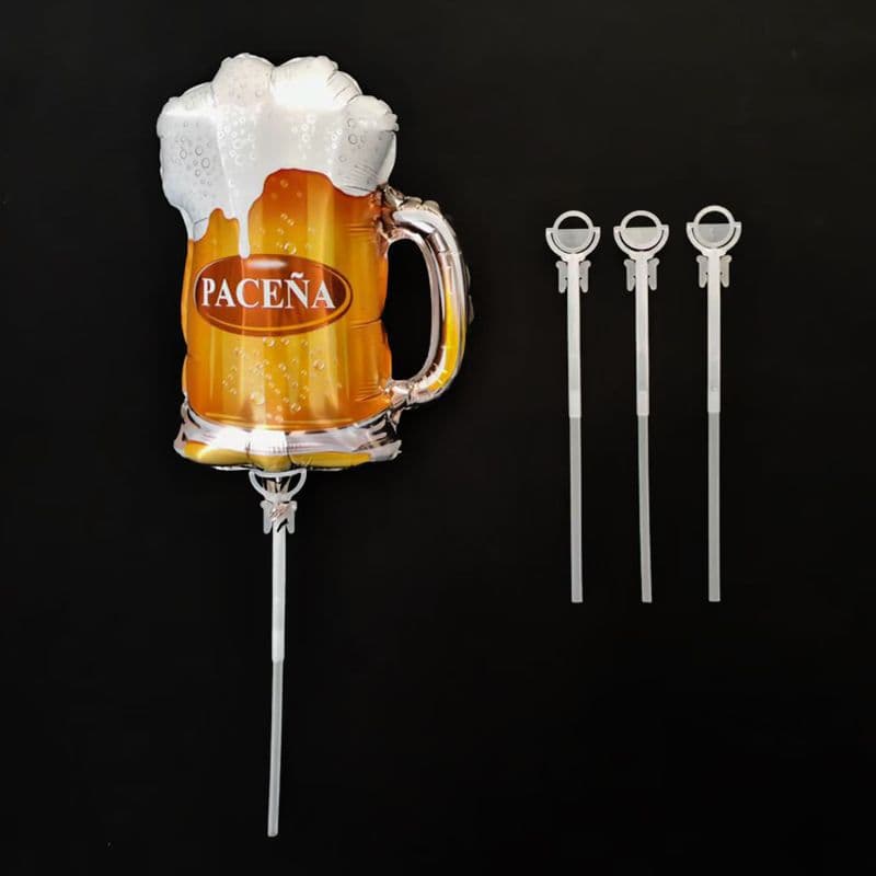 Aluminum film balloon accessories patented earth support pole manufacturer direct sales cartoon small mini earth balloon support pole