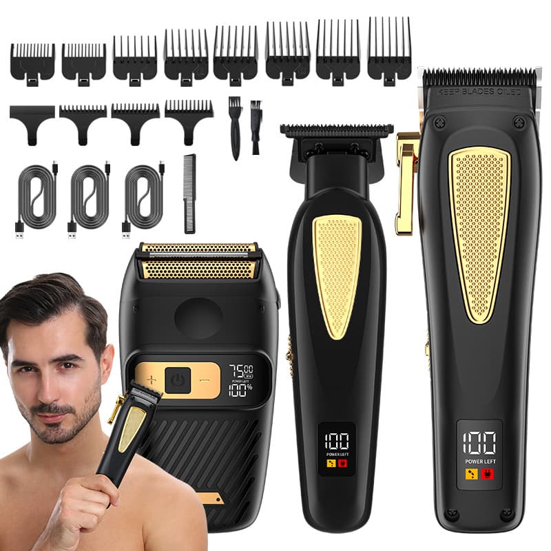 Cross-border Hot Selling Electric Hair Clipper Engraving Set Rechargeable Hair Trimmer Multifunctional Shaving and Grooming Kit