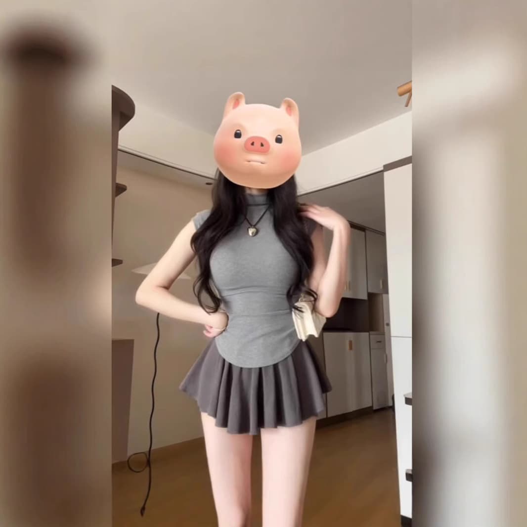 European and American Style Pure Desire Half-High Collar Ant Waist Slimming Vest Women's Summer New Style Hot Girl Short Top