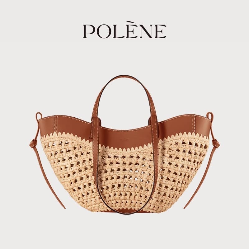 New Polen Tote Bag Fashion Beach Bag Simple Woven Bag Casual Women's Bag Large Capacity