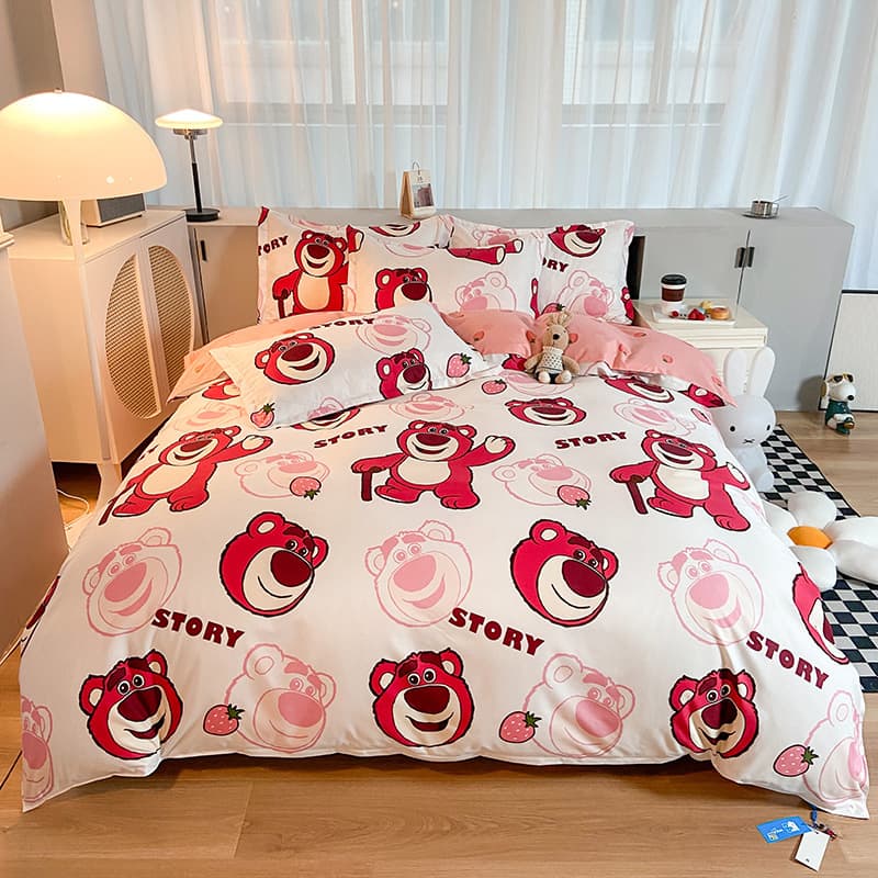 Cross-border Mickey and Winnie the Bear cartoon skin-friendly cotton brushed student single product quilt cover single and double quilt cover manufacturer wholesale