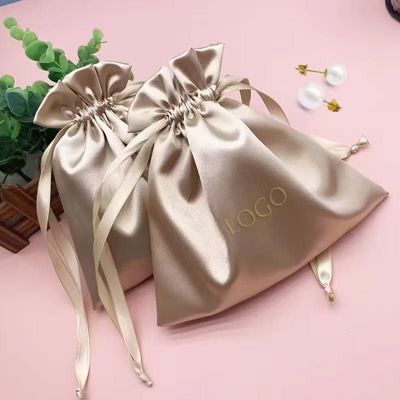 Satin drawstring bag, printable imitation silk storage bag, dustproof jewelry bag, imitation satin drawstring bag
