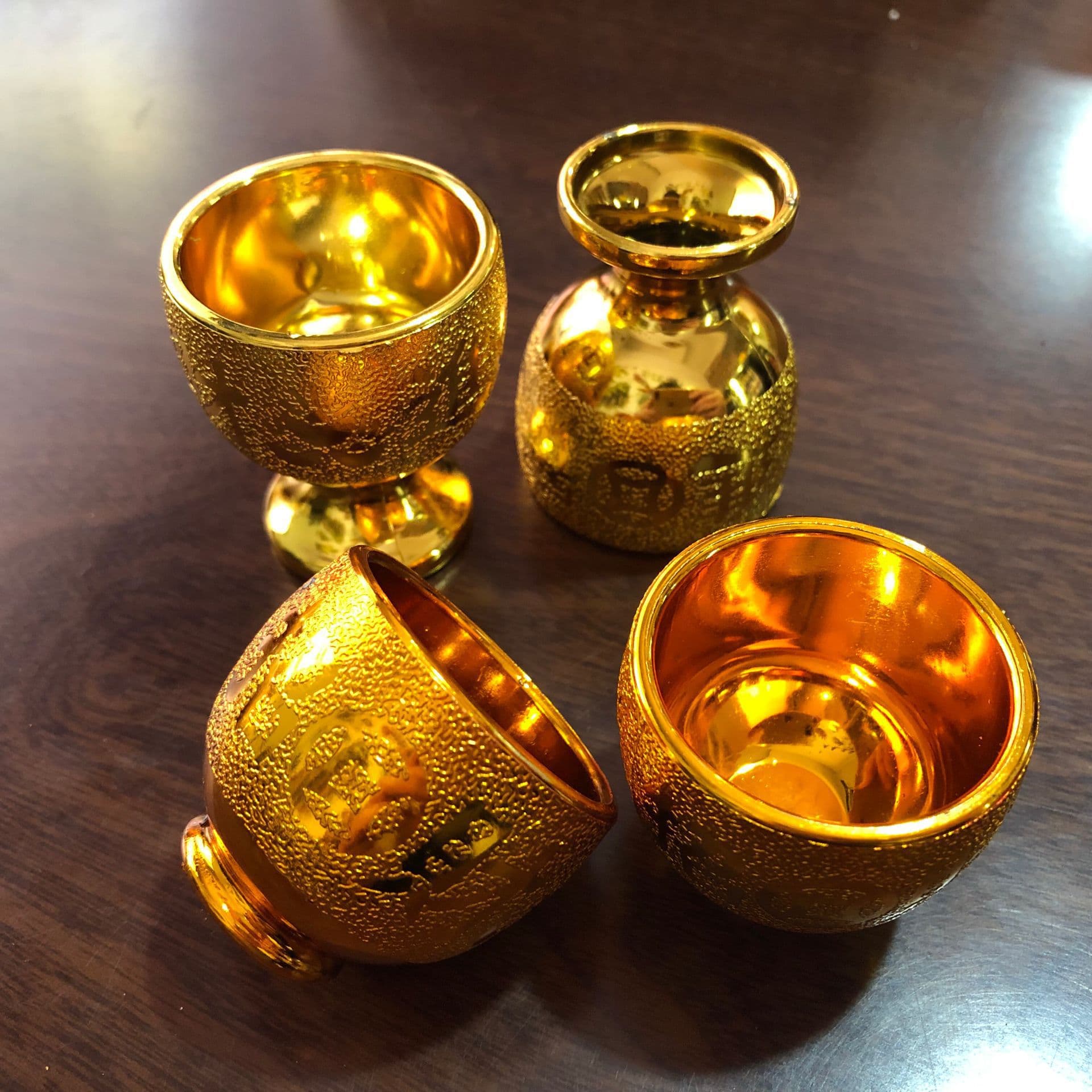 Gold Cup Red Cup Offering Cup Small Cup Wine Cup Buddha Worship Cup Stall Source Small Gift Promotional Item