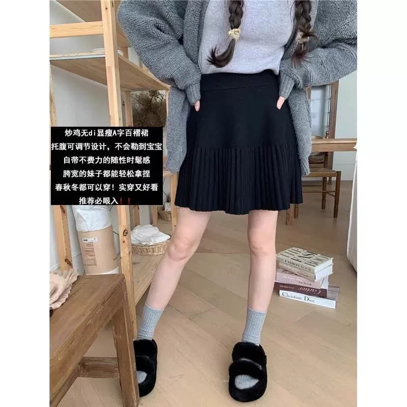 Plus Size Maternity Skirt for Summer, Breathable Quick-Dry Loose Comfortable Pleated Skirt, Versatile A-Line Skirt for Women