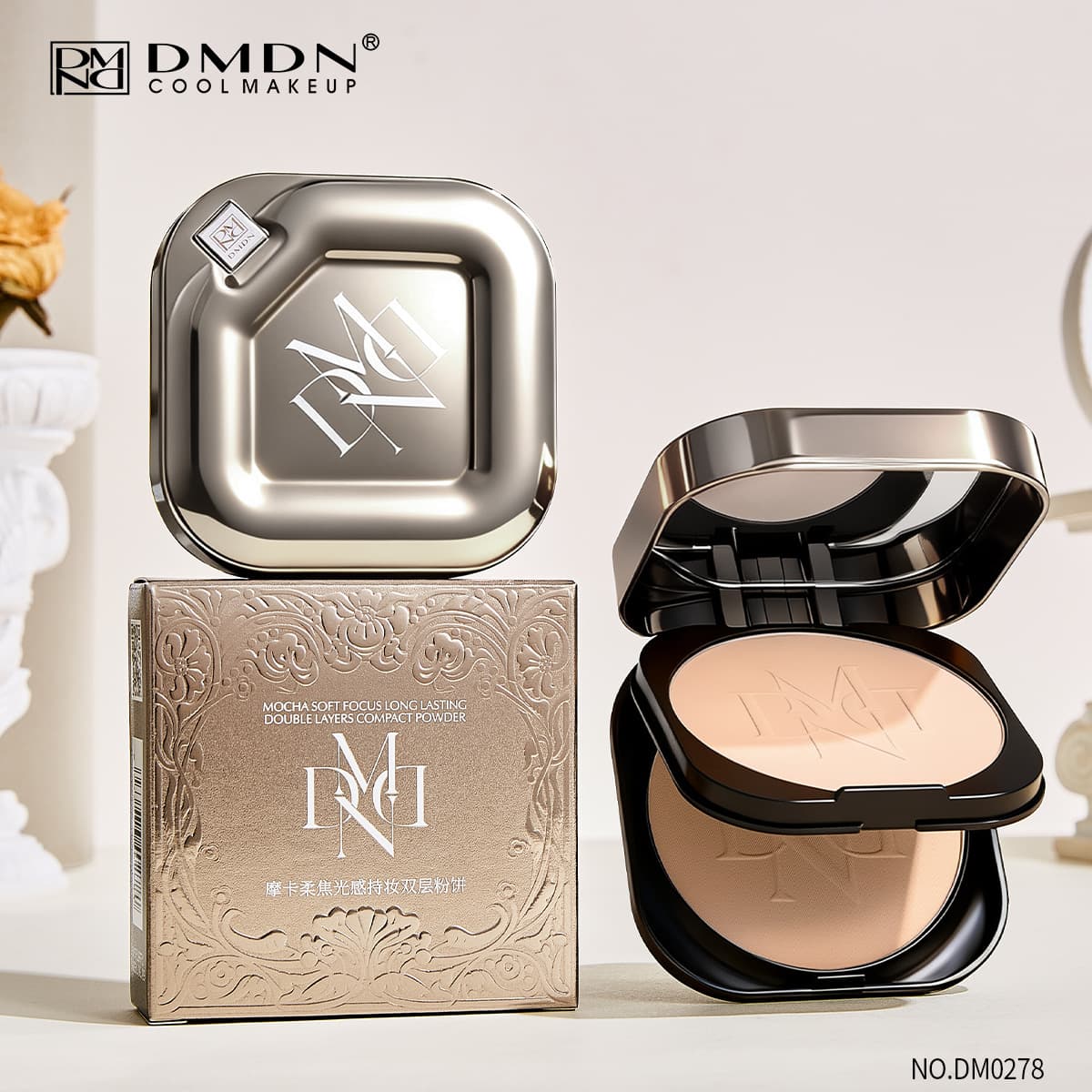 DMDN Mocha Soft Focus Light Lasting Double-layer Powder Powder Touch-up Concealer Microdermabrasion Long-lasting Waterproof No Makeup No Sticking