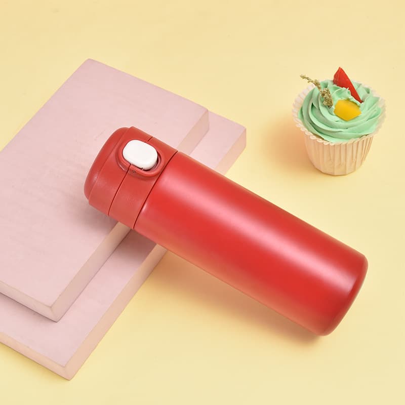 Simple Thickened 304 Stainless Steel Pea Cup with Pop-Up Lid, Portable Straight Insulated Water Bottle, Gift Cup