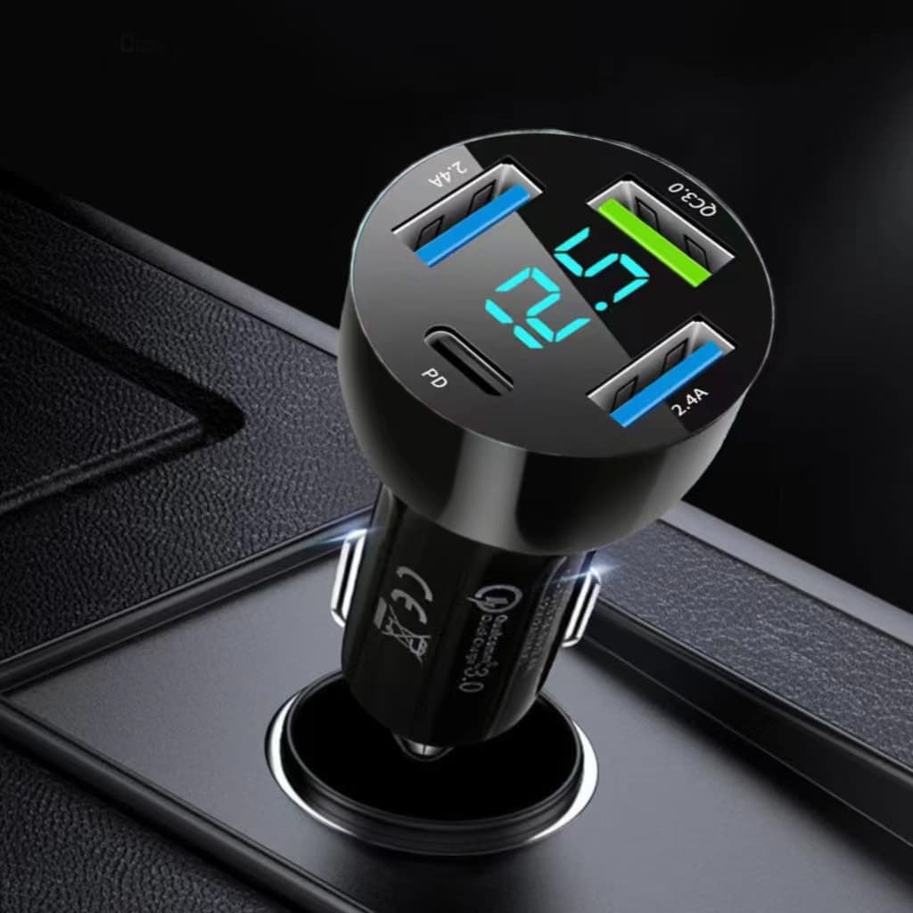 New 4USB Car Charger PD30W + USB100W Car Charger Super Fast Charging Car Phone Charger
