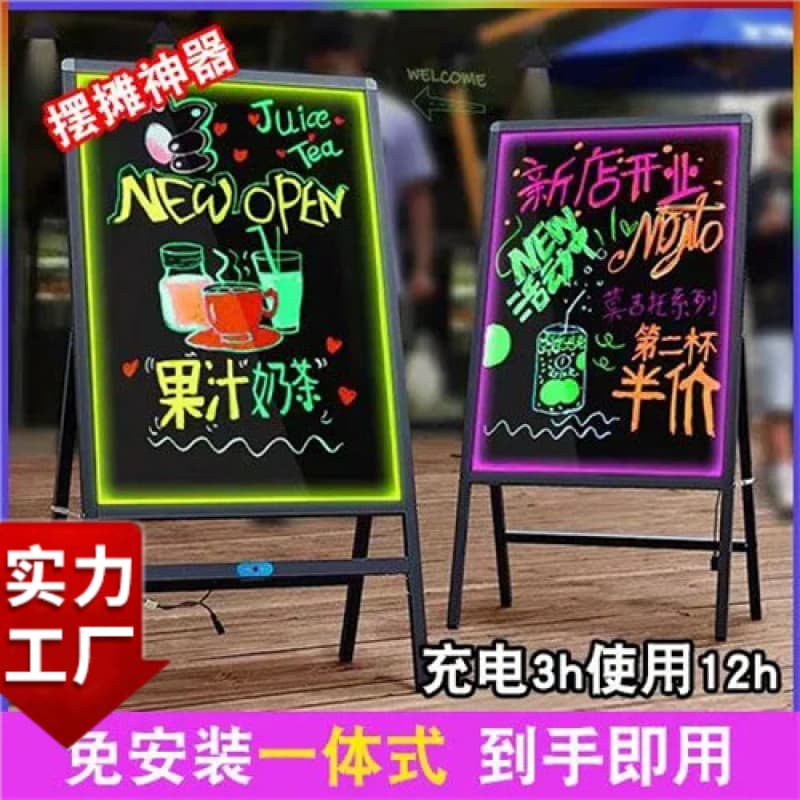 Fluorescent board advertising sign LED shop night market stall promotional panel luminous advertising board store display shopfront blackboard