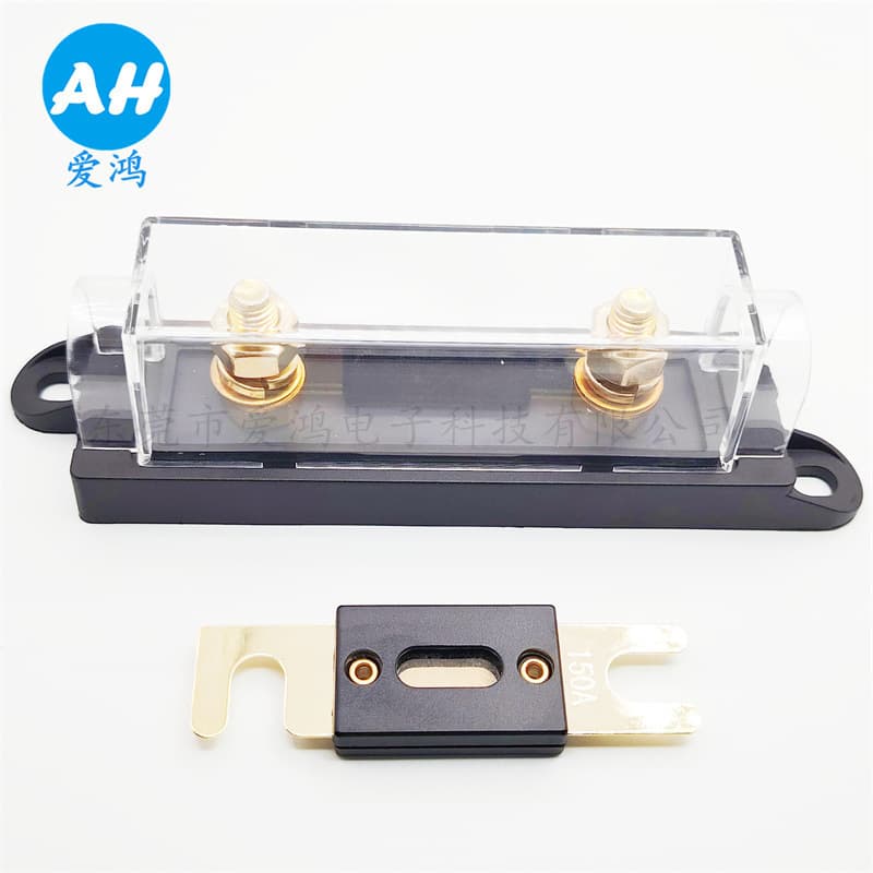 ANL Automotive Fuse Holder with 150A32V Automotive Fuse Combo Set Large Fork Bolt Type Fuse Bracket