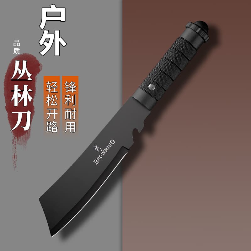 Outdoor camping self-defense special operations field knife, sharp straight blade, meat cleaver, multi-functional high-hardness wilderness survival knife.