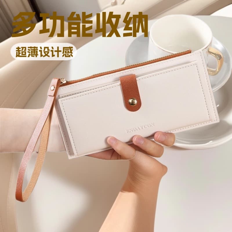 Women's Long Wallet 2025 New Style Tri-fold Flip Korean Style Student Coin Purse Multi-functional Leather Wallet for Export