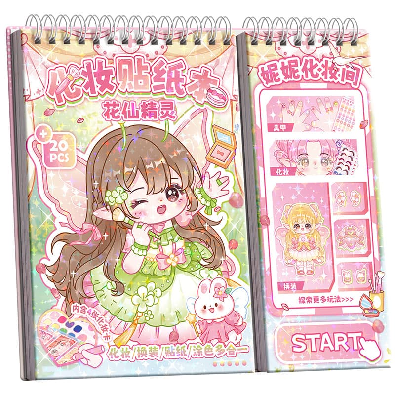Quiet Book Children's No-Cut Sticker Game Book Scene Collage Material Decorative Stress Relief Educational Toy for Girls