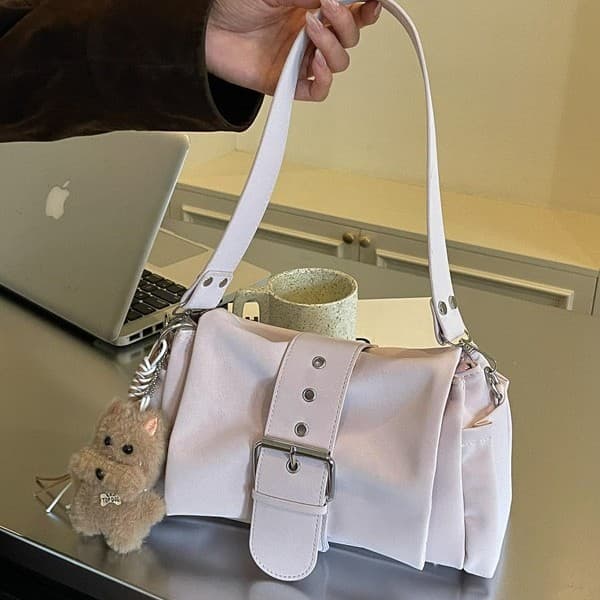 Korean Sweet & Cool Niche Biker Style Tote Bag for Women 2026 Fall/Winter New Fashion High-End Shoulder Crossbody Bag