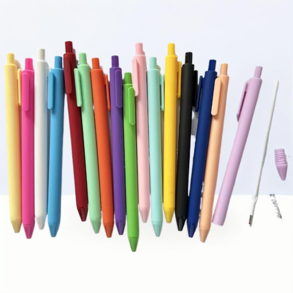 Factory Direct Sales Spray-Coated Retractable Gel Pens in Macaron Morandi Candy Colors, Customizable with Logo