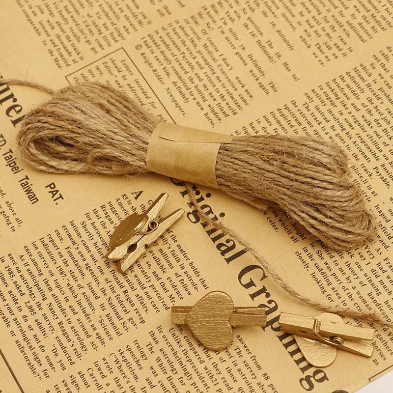 10-Meter Natural Jute Rope DIY Decoration Craft Supplies, Hemp Twine, Tying Rope, Card String