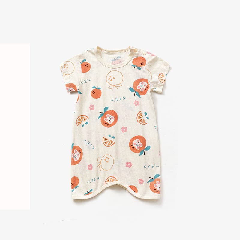 Baby Sleep Robe Thin Infant Pajamas Summer Cotton Short Sleeve Romper Summer Children's Half Sleeve Air Conditioning Wear