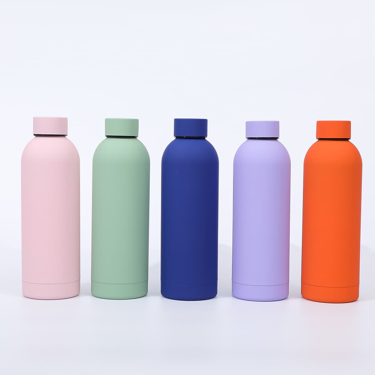Matte Finish Rubber Painted 304 Stainless Steel Large Capacity Sports Water Bottle Portable Insulated Thermos American Style Sma