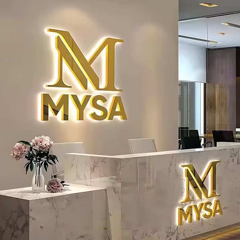 Cross-border Amazon LED Custom Outdoor Indoor Storefront Sign Acrylic Advertising Board Stainless Steel Backlit Letters