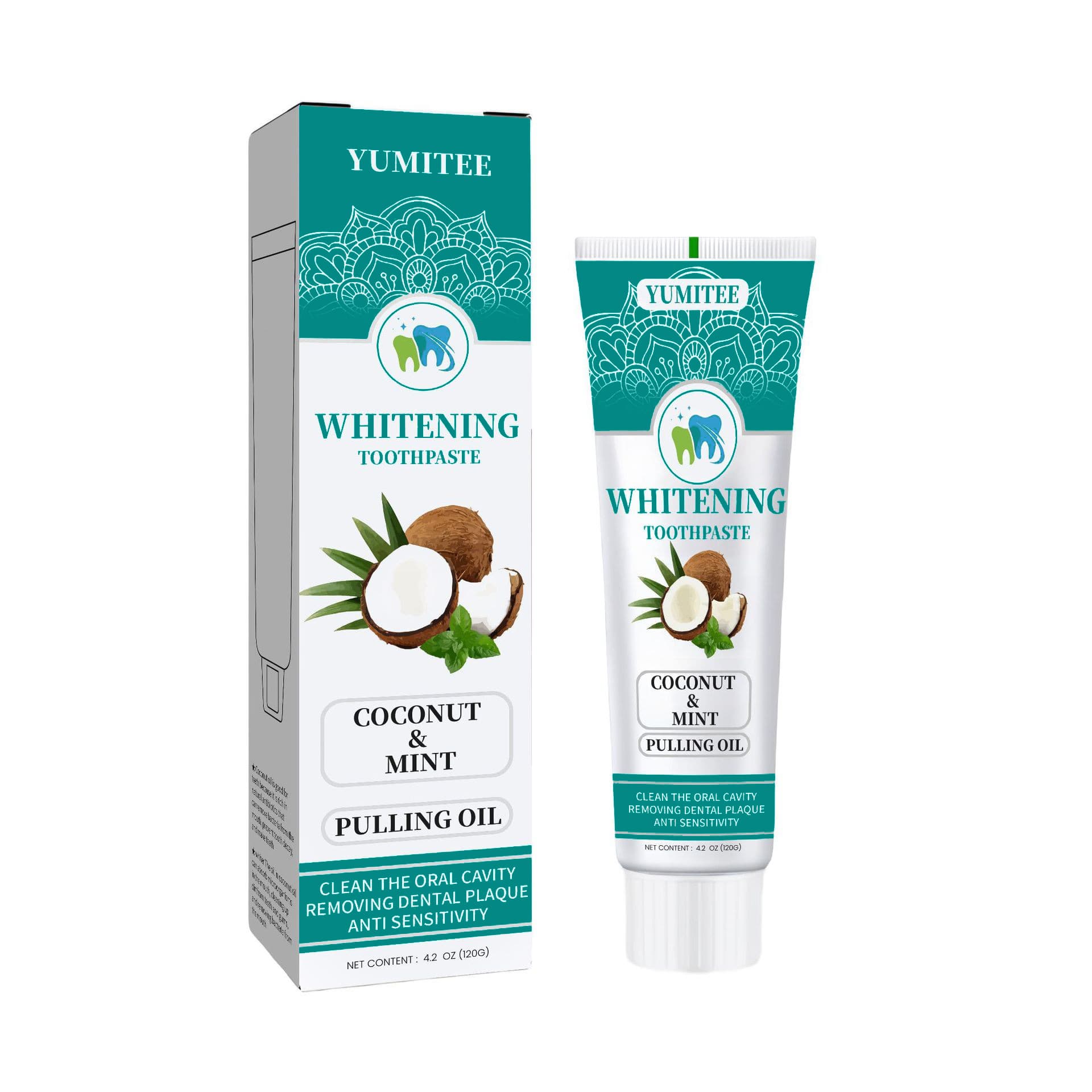 【Coconut Whitening】Coconut Mint Toothpaste English Version COCONUT&MINT WHITEN Toothpaste