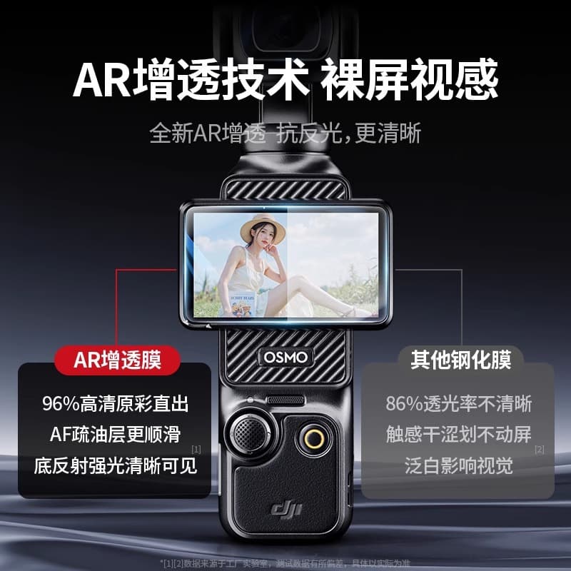 Compatible with DJI Osmo Pocket 3 Tempered Glass Screen Protector Accessory, Lens Protective Film