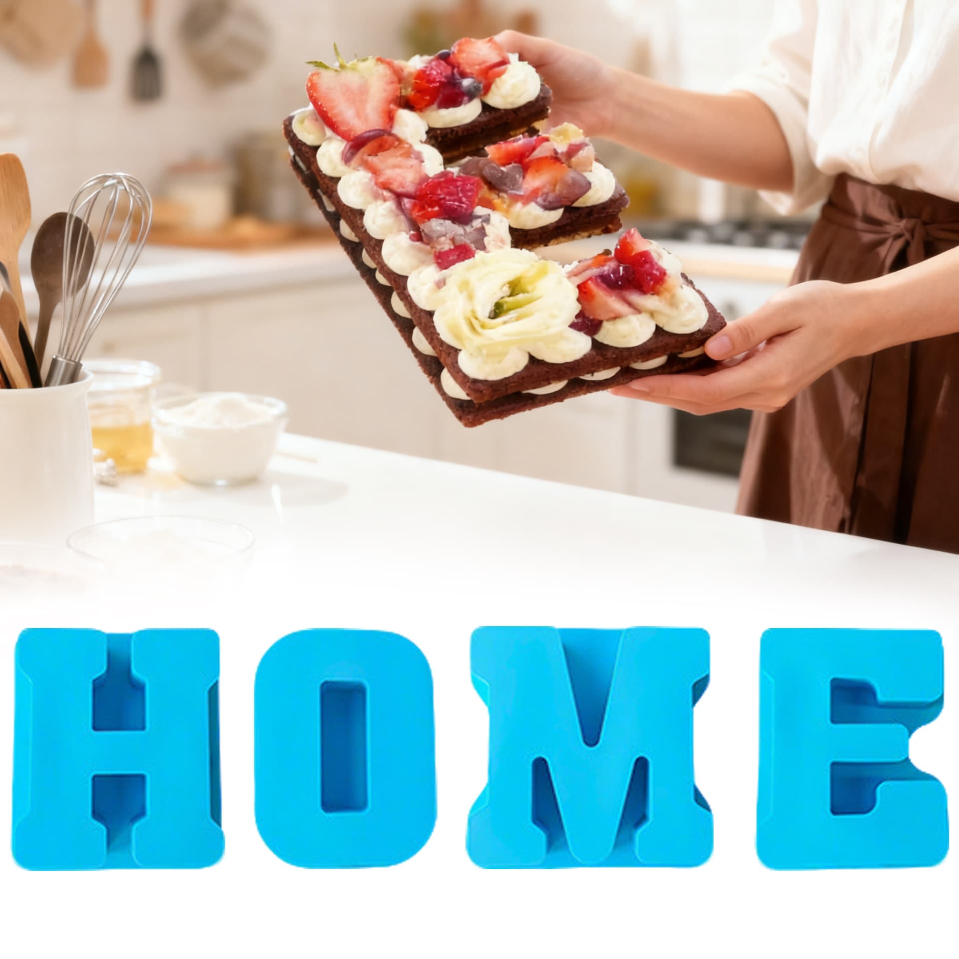 Jingmeihui Large 26 English Letters Food-Grade Silicone Creative Cake Mold DIY Resin Epoxy Mold