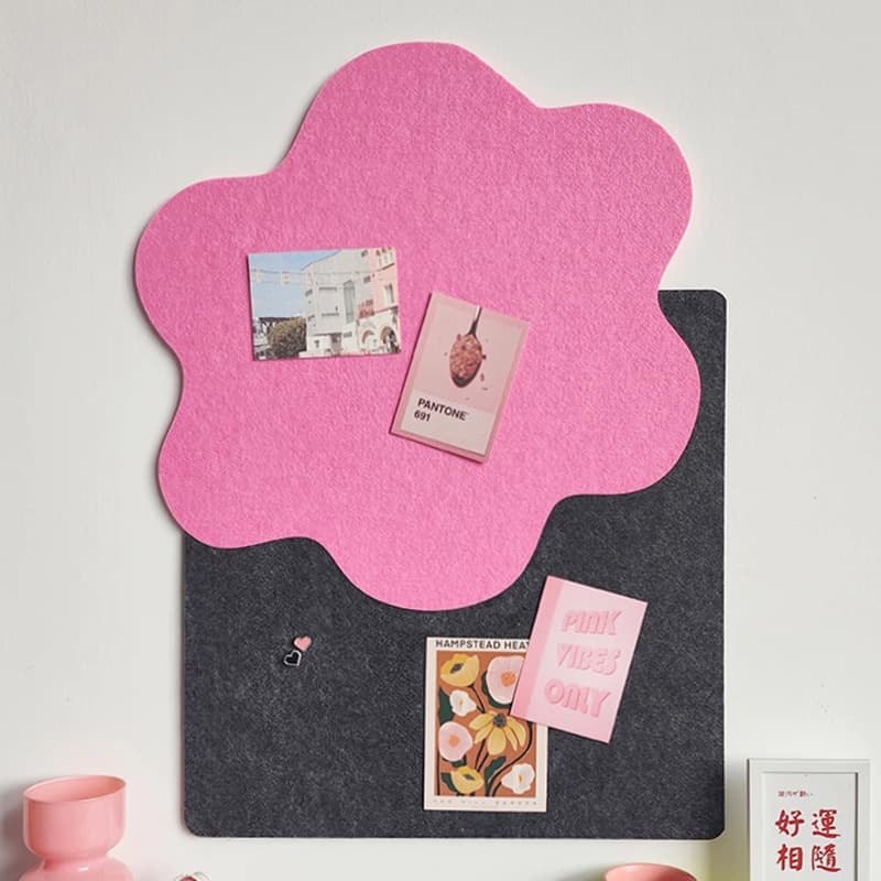 Flower Felt Board Soft Bulletin Board Photo Wall No-Drill Cartoon Display Board Message Board