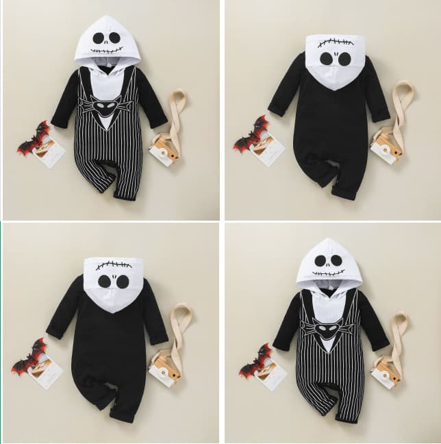 2026 foreign trade hot baby Halloween cos clothing skull hooded hoodie