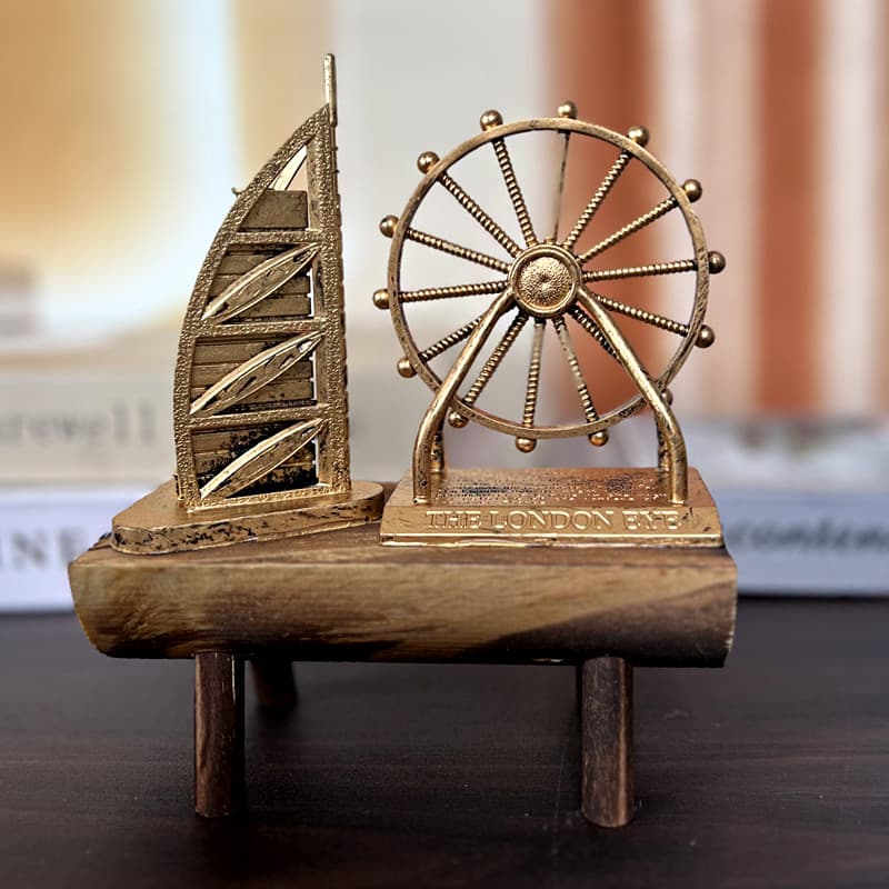 1047 Creative Retro Eiffel Tower Hourglass Ornament Simple Modern Home Study Wooden Base Hourglass Decoration