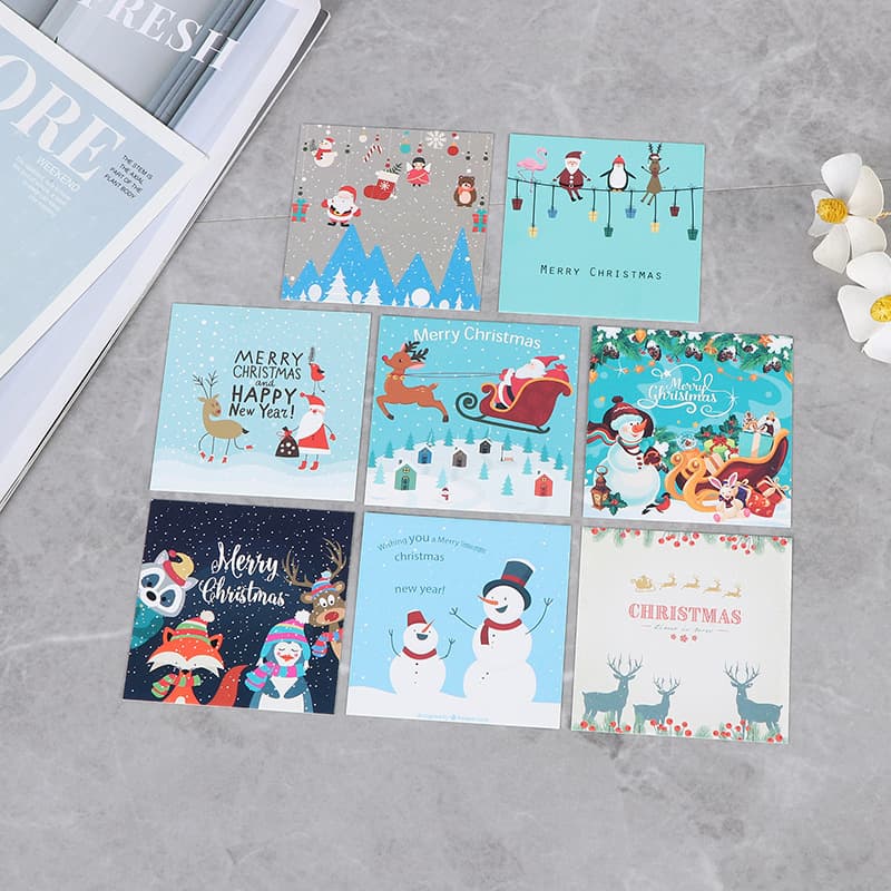 New Cartoon Christmas Card Customization, Creative Gift Holiday Thank You Notes, Mini Blessing Cards Made to Order