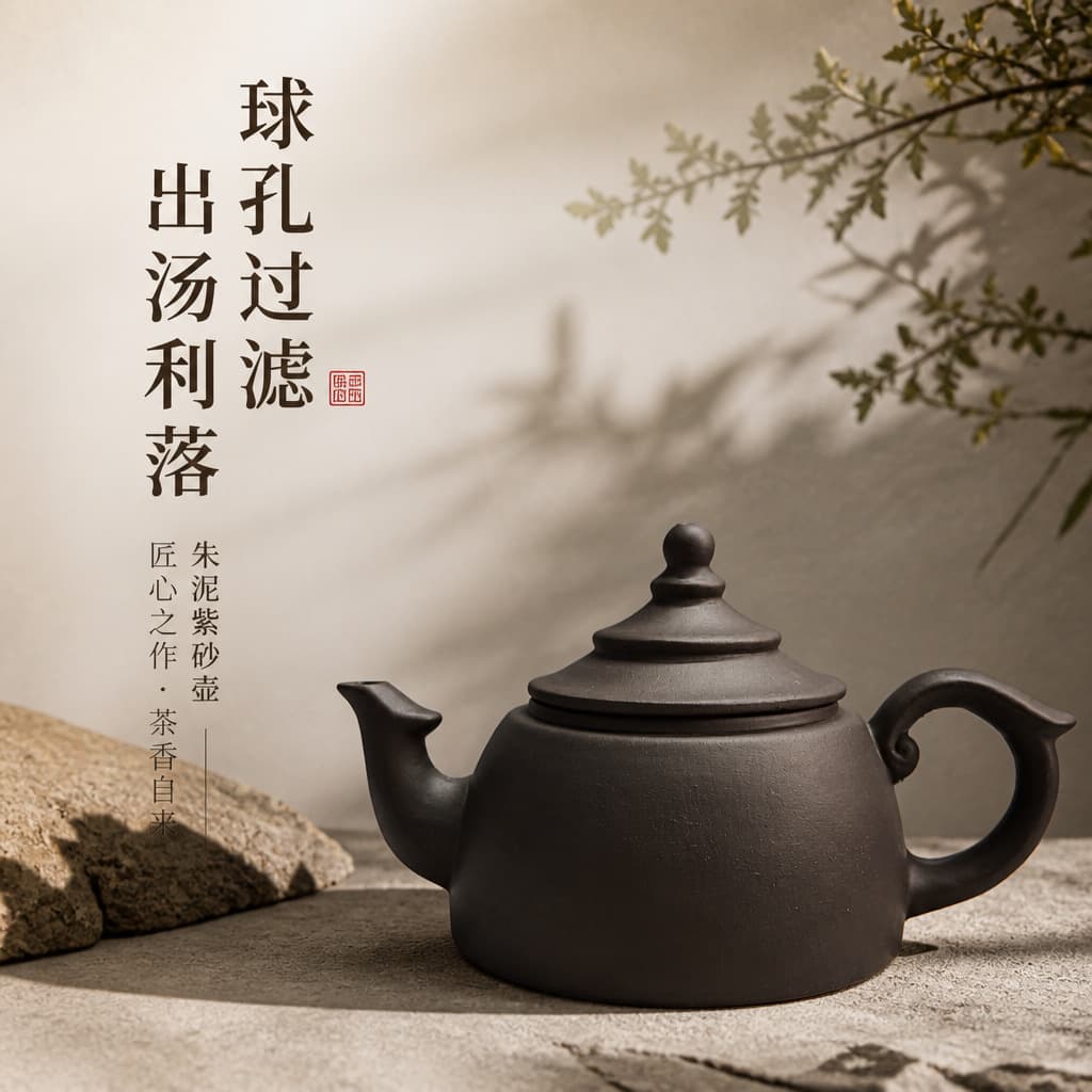 Phoenix Taiwan Teapot Chaozhou original mineral Zhuni Kungfu tea set teapot large capacity teapot ball hole filter Zhuni pot