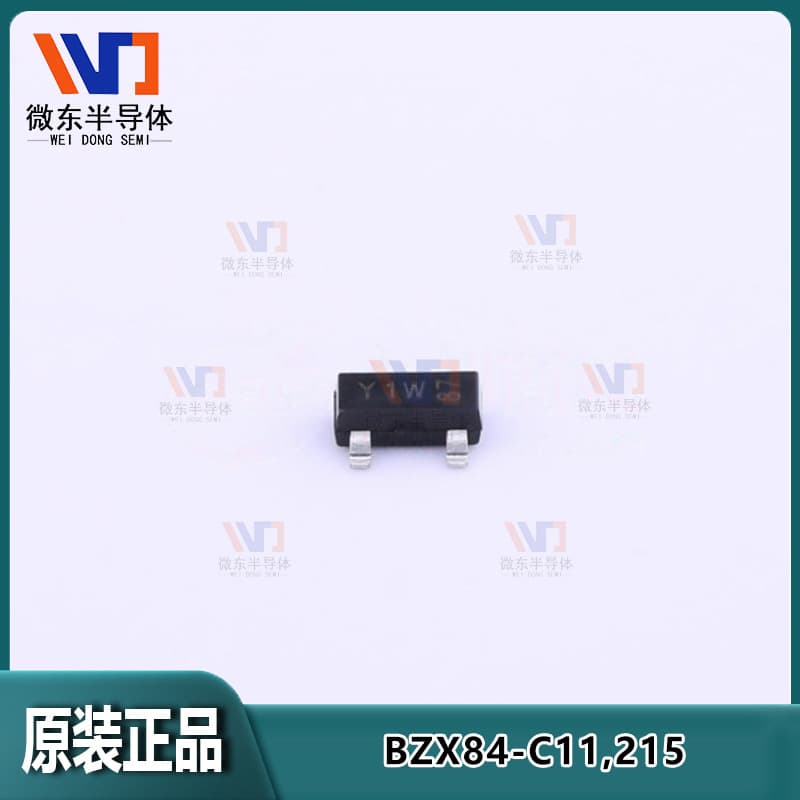 Nexperia Zener diode BZX84-C11,215, 11V, marking Y1W, SOT-23 package