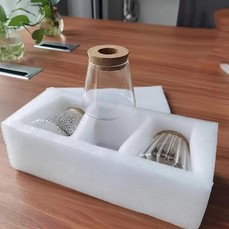 Cross Border Pearl Cotton Packaging Volcano Vase Wholesale Glass Hydroponic Plant Bottle Ecological Bottle Green Rose Water Glass Bottle