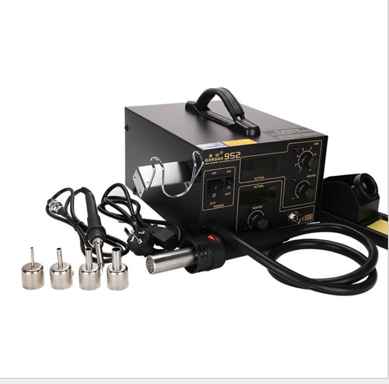 GORDAK 952 2-in-1 Dual Digital Display Anti-static Hot Air Gun Air Pump Desoldering Station BGA Hot Air Soldering Station
