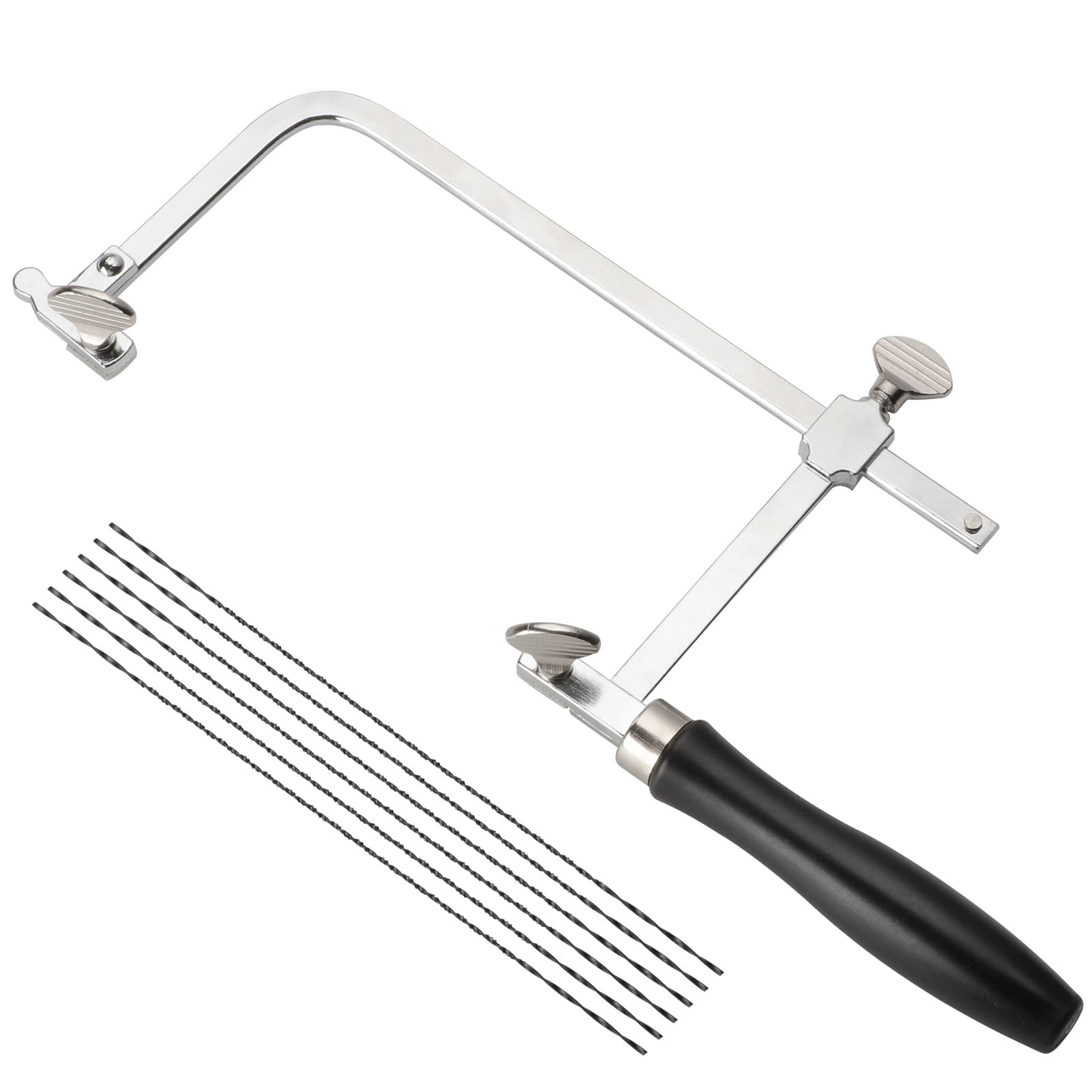 U-Shape Hand Saw Bow, Curve Scroll Saw Black Handle Woodworking Saw for Jewelry Gold Silver Processing, Small Model Saw