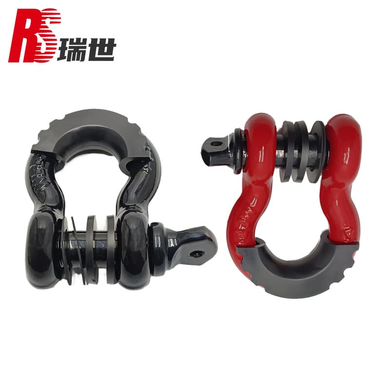 Factory stock 4.75T off-road trailer anti-theft shackle, powder-coated red, large 3/4 U-hook