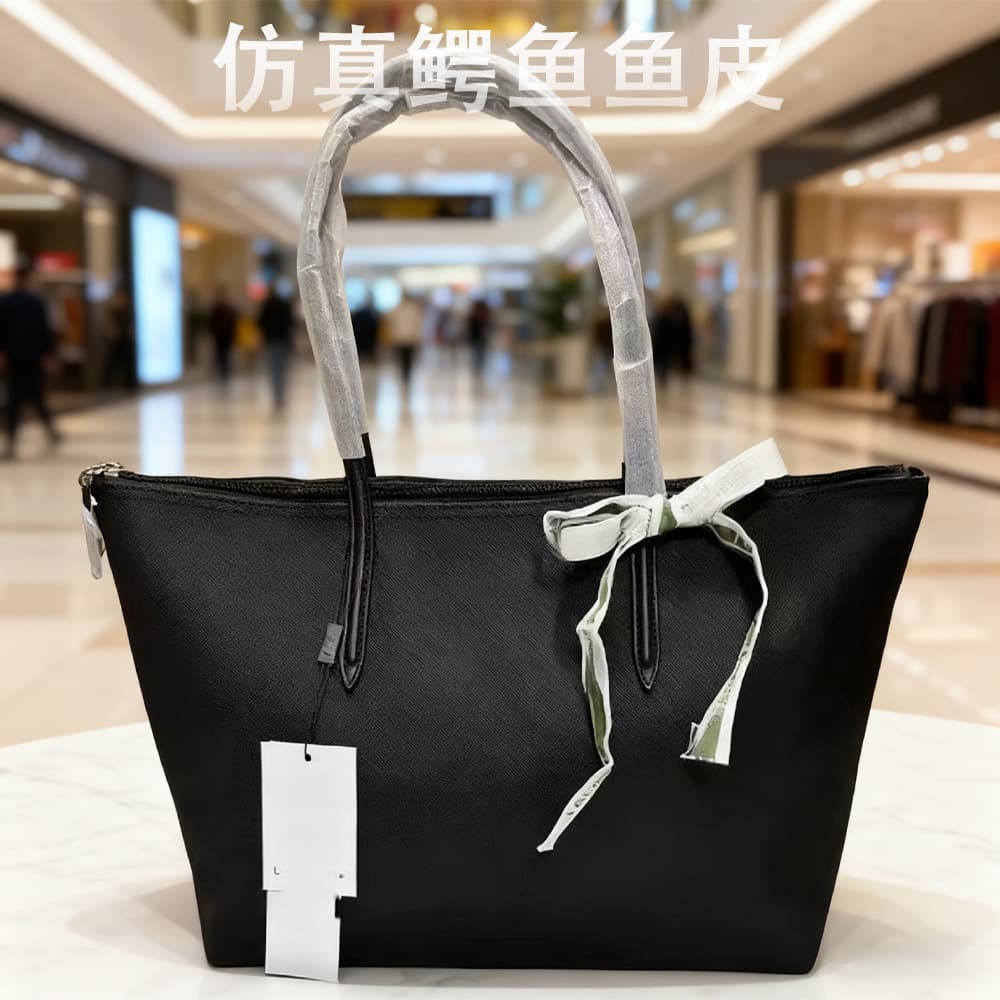 Cross-border imitation crocodile bag horizontal style large capacity high-end women's waterproof lightweight handbag shopping shopping bag women's bag