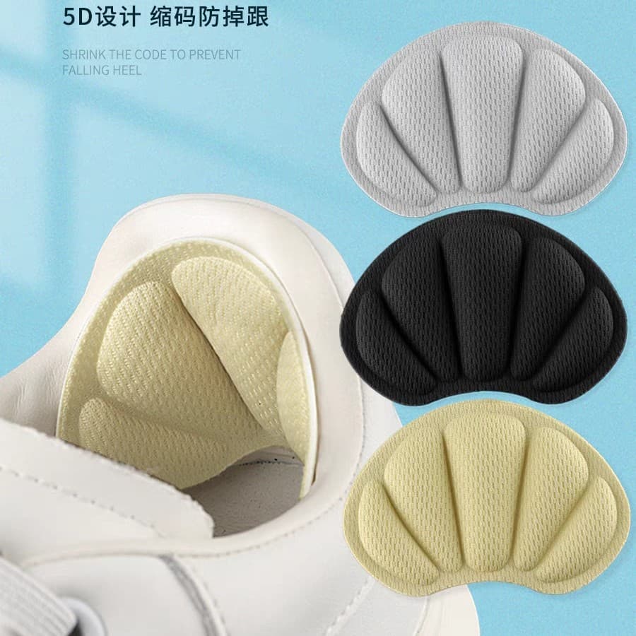 Heel pads to prevent slipping and chafing in athletic shoes, half-size insoles for women, size adjustment, and alteration.