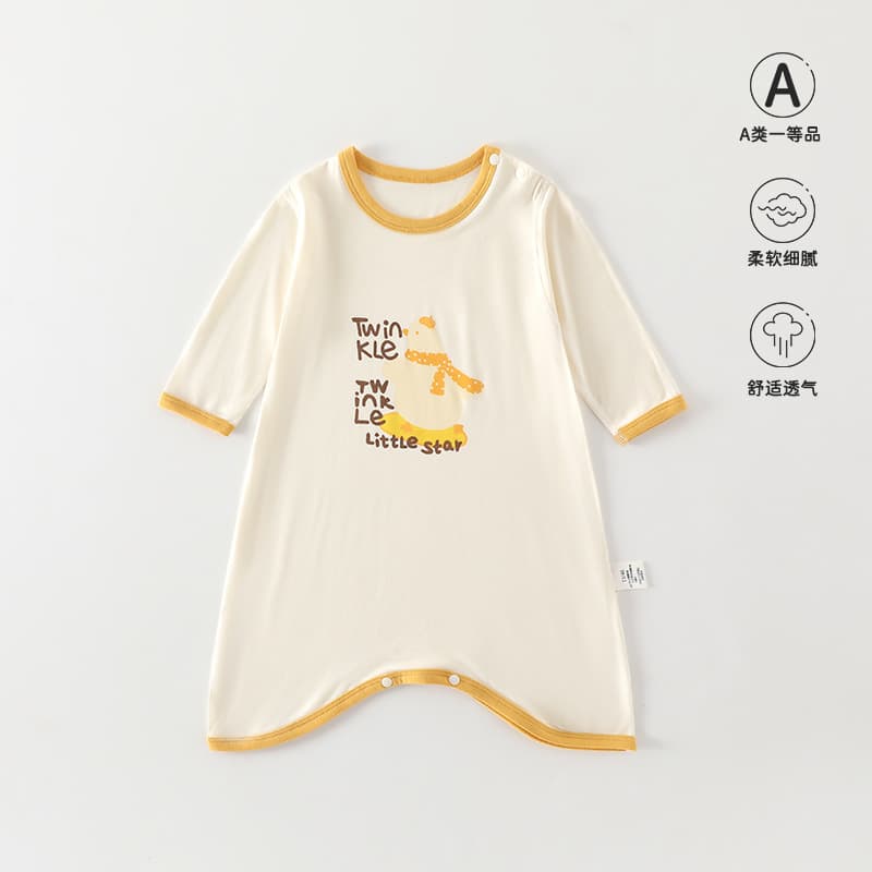 Baby Yikes Sleep Dress Summer Thin Cartoon Short Sleeve Homewear Air Conditioning Wear Anti-Kick Blanket Solution