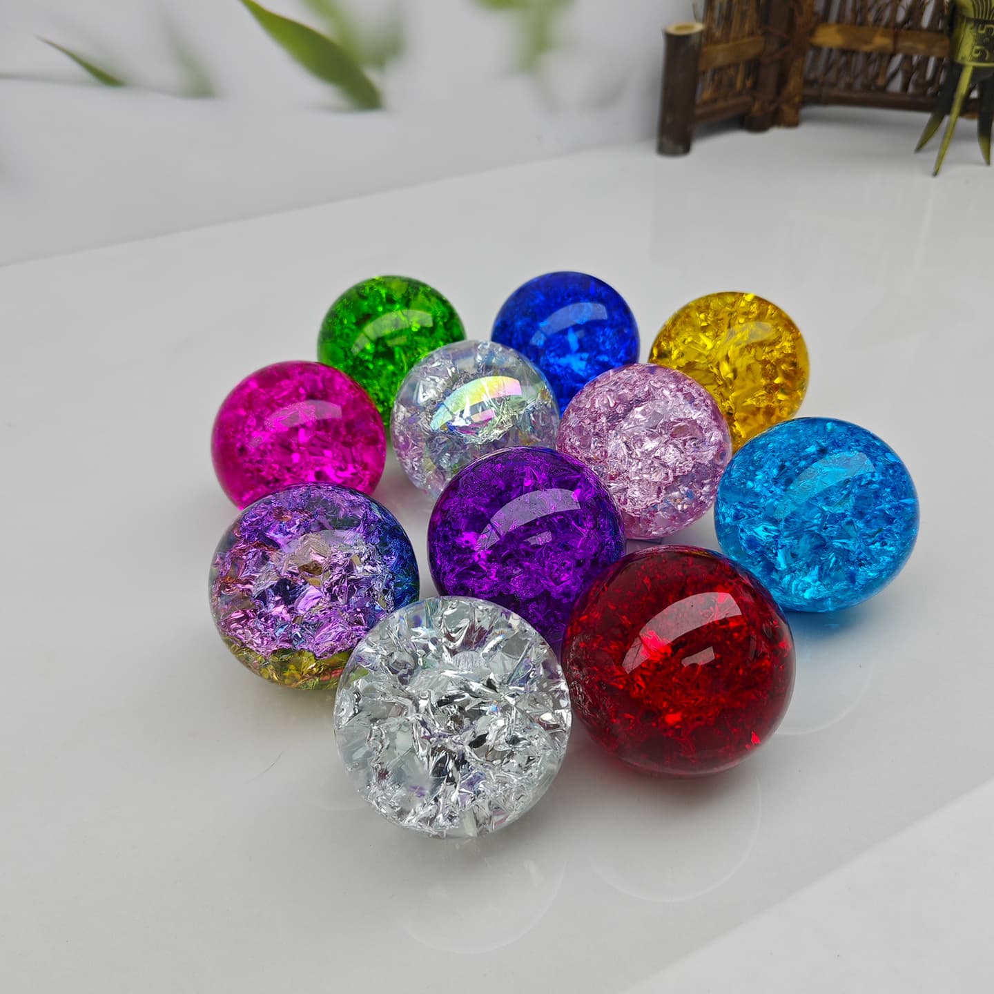 5CM Painted Colored Cracked Ice Ball, Water Flow Artificial Mountain Bonsai, Aquarium Decoration, Treasure Hunting Live Stream Supply Chain Direct Shipping