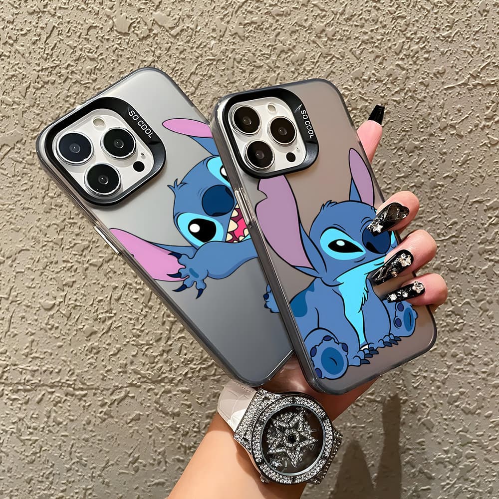 New Stitch iPhone 15 Case 14pm Silver Glitter 13pro IMD12 Anti-Drop 11 Cute XS Cartoon