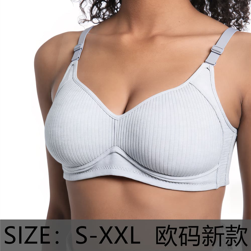 Simple large size bra, no rims, pure cotton underwear, push-up sagging bra, seamless cross-border Europe and America