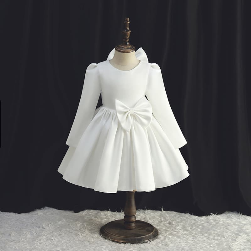 Baby Dress Long Sleeve Princess Gown 2025 Summer New Style Little Girl Flower Girl Wedding Birthday Children's Ceremony Dress