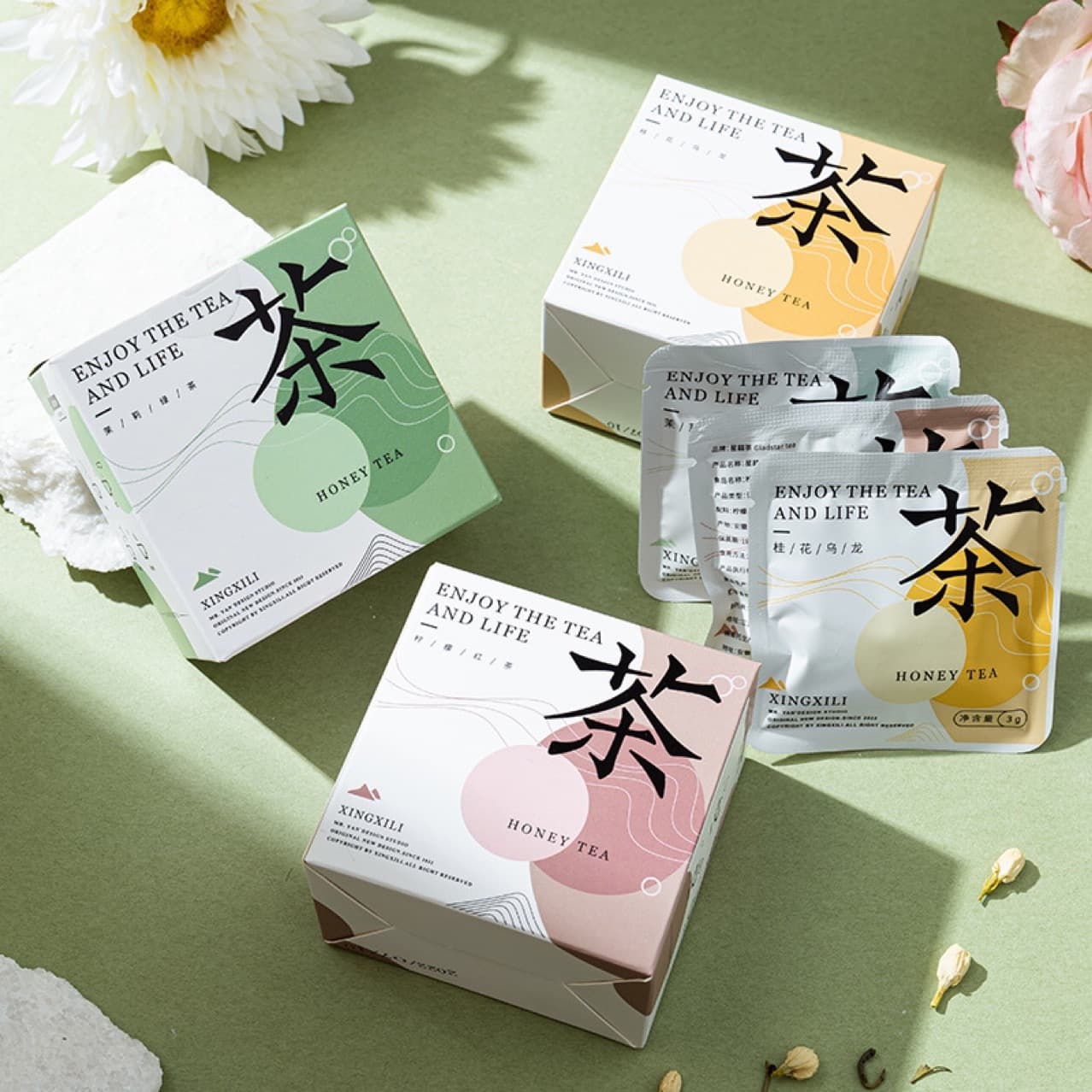 Star Joy Mountain Tea Wedding Bridesmaid Favor Gift Box with Jasmine Green Tea and Lemon Black Tea, Wholesale
