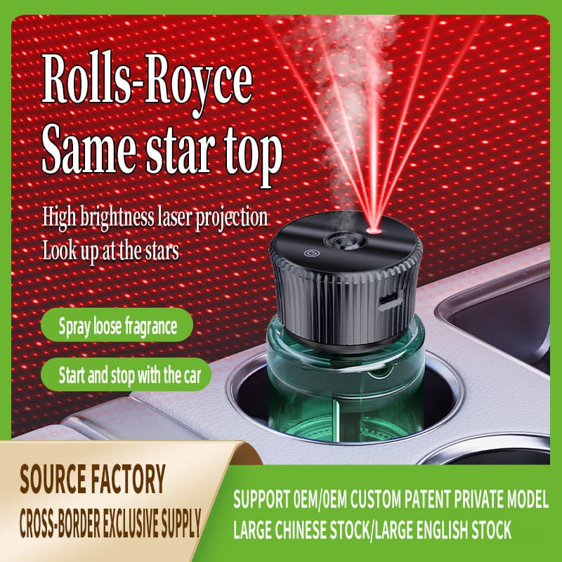 Cross-border Hot Selling Starry Sky Smart Car Aroma Diffuser, Auto Start-Stop Car Fragrance