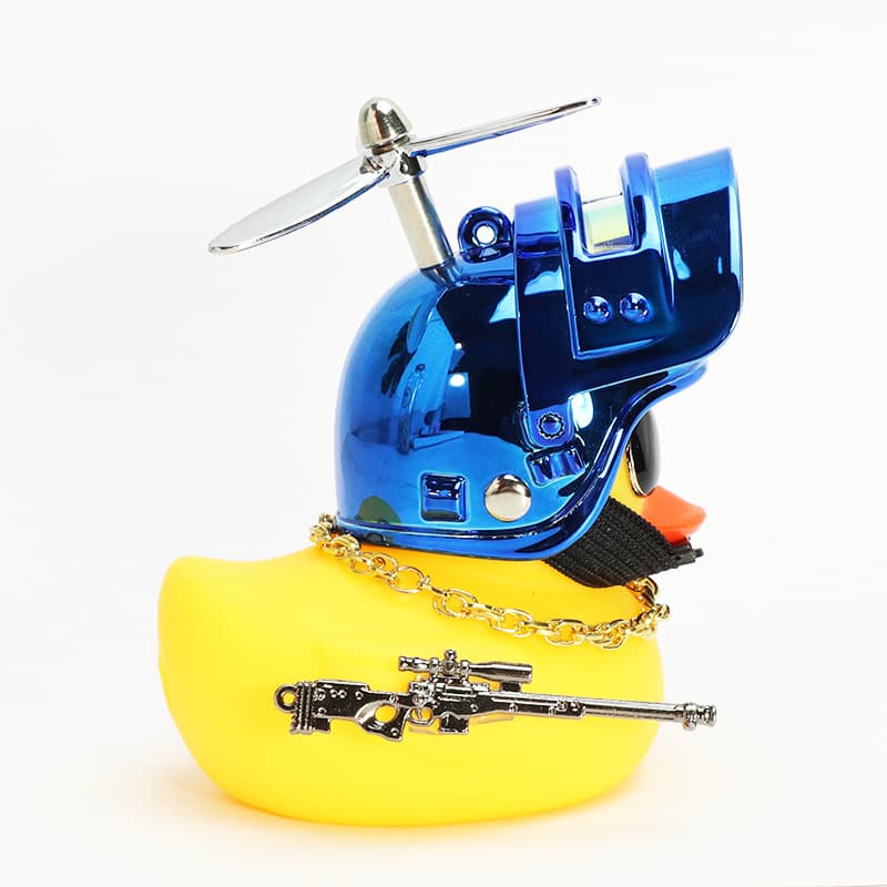 Factory Direct Internet-Famous Yellow Duck with Gun Chicken-Eating Level 3 Helmet Bamboo Dragonfly Social Duck Motorcycle Hat Propeller