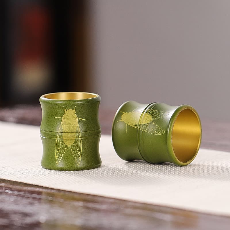 Brass Lid Rest Tea Ceremony Kung Fu Japanese Tea Set Accessories Teapot Lid Bowl Lid Rest Stand Colored Ornament High-End