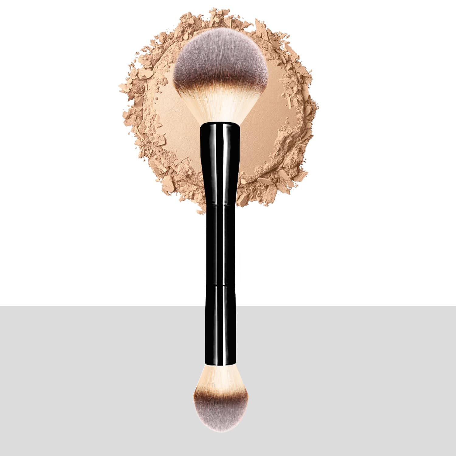 Single double-ended loose powder highlighter blush brush, contour blending brush, multi-functional and comprehensive professional makeup brush