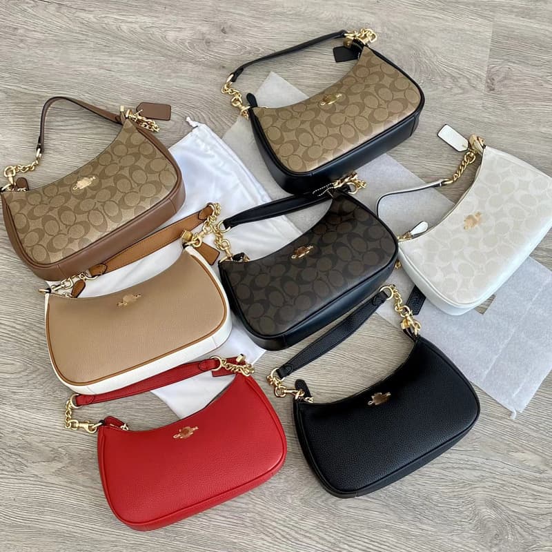 Cross-border new style Coach c women's bag teri classic presbyopic armpit bag fashionable shoulder handheld crossbody mahjong bag