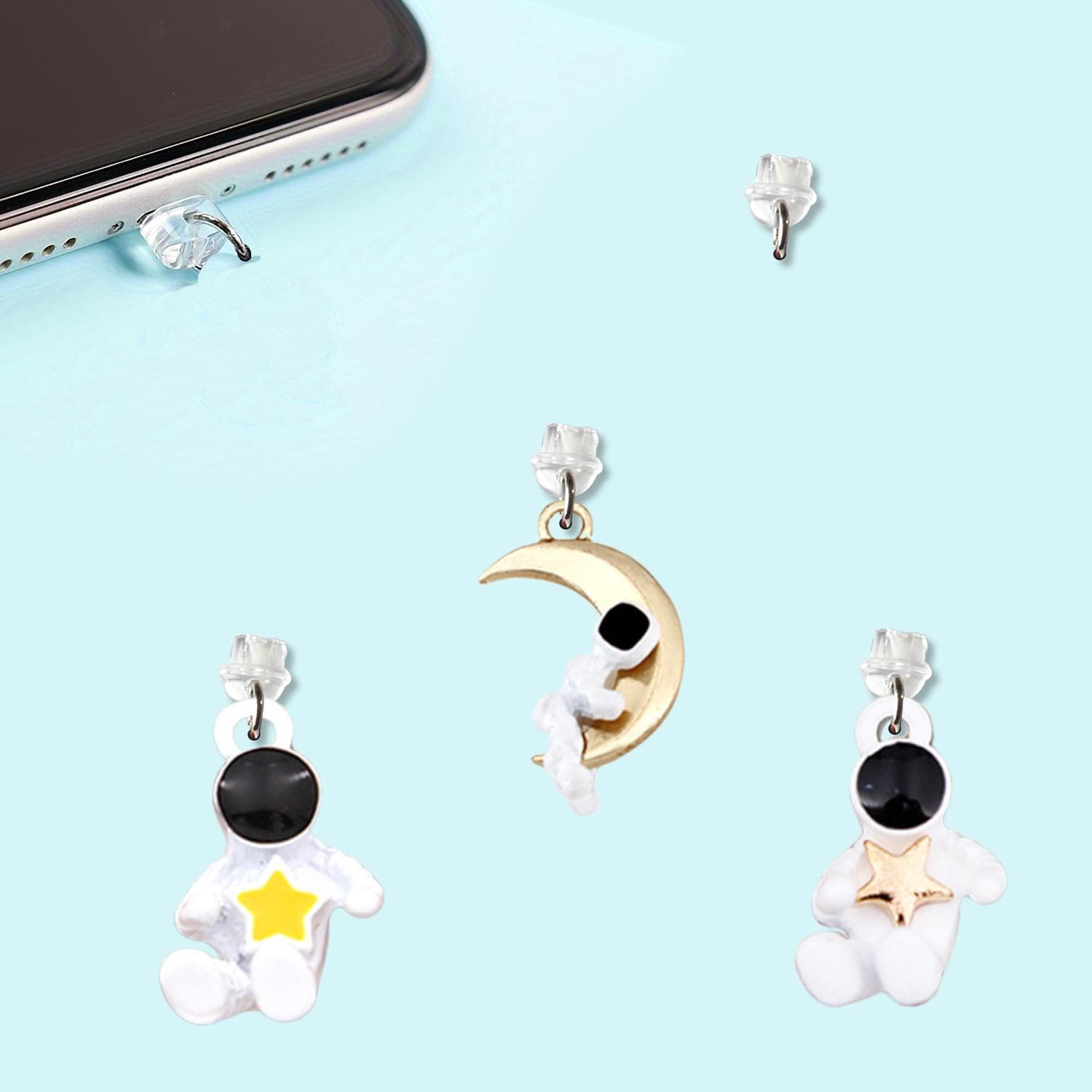 Amazon Starry Sky Astronaut Oil Drip Alloy Phone Dust Plug, Cute and Stylish Fashion Pendant for AliExpress